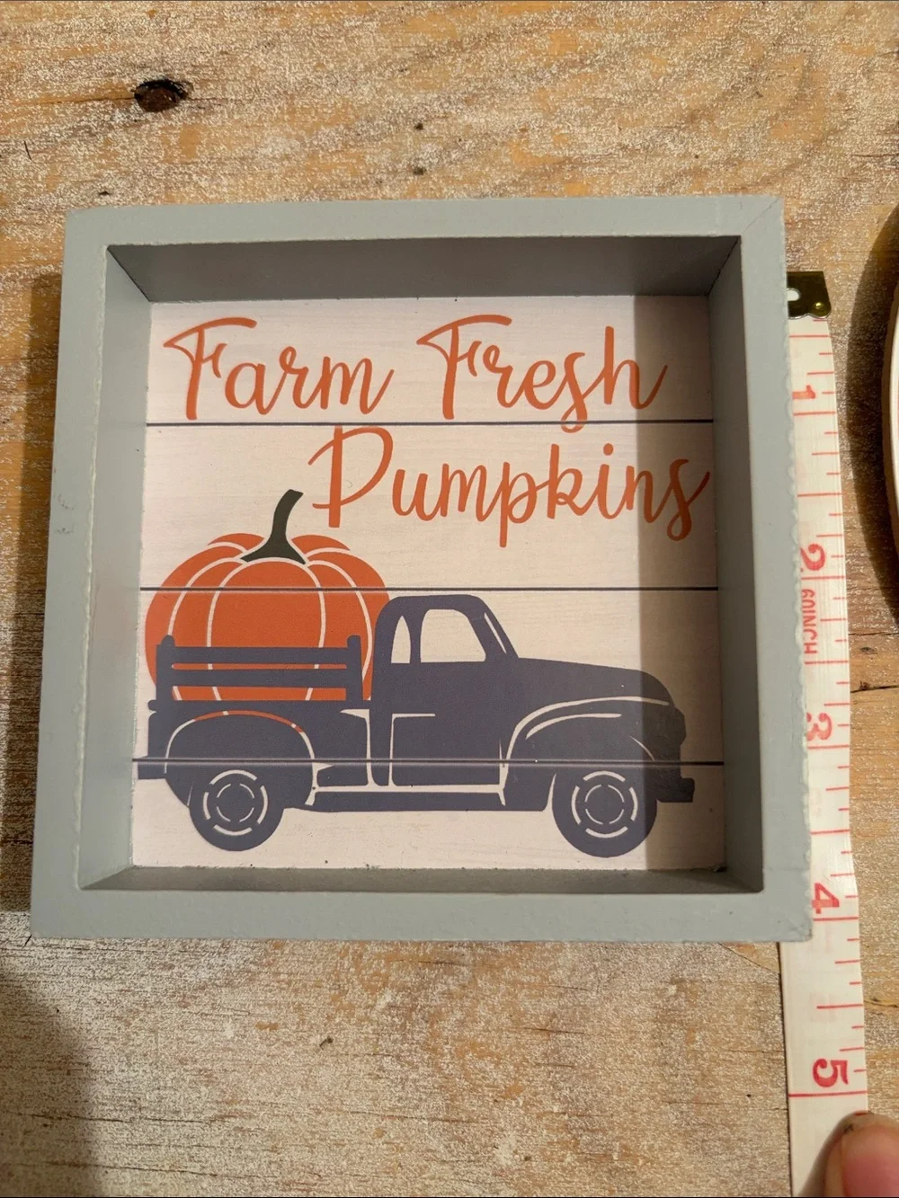 Hello Pumpkin Wood Pumpkin Wall Sign - White